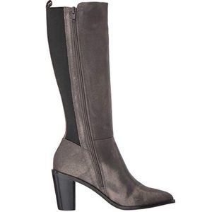 NWT Gunmetal Metallic Leather boot